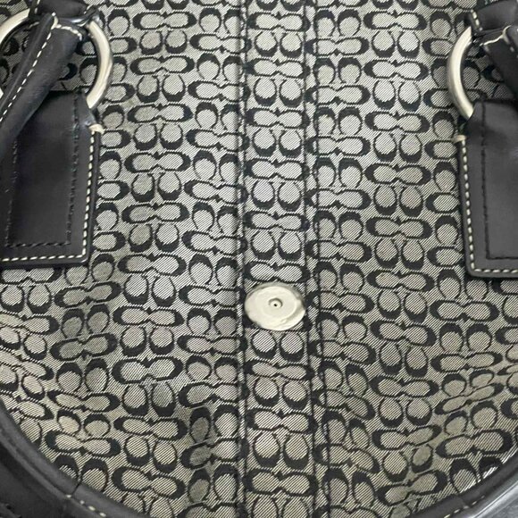 Y2K COACH BLACK SOHO SIGNATURE C SATCHEL, CANVAS, LEATHER TRIM, FLAP. NWOT - Picture 4 of 14